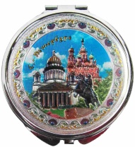 Зеркало 7см "Исаакий-Медный-Спас" серебро