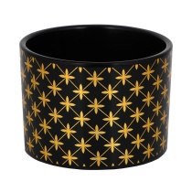 Кашпо керамическое 11*11*8см, цвет золотые звезды