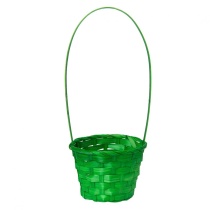 Корзина плетеная 13*28 см, круглая, зелёная