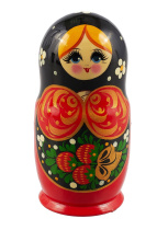 Матрешка 5 мест 14см "Хохлома с ручкой"