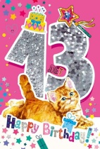 Открытка А5 "13 лет.С Днем рождения!"
