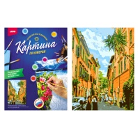 Картина по номерам на картоне 30*40см "Летняя улица"