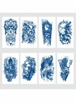 Татуировка-наклейка 11*18см "Синий микс" микс