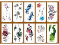 Татуировка-наклейка 11*21см "Цветочный микс 2" микс