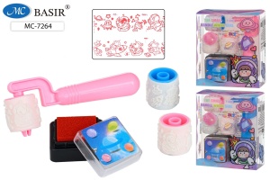 Набор "Космонавт"; ролик-штамп фигурный 3 шт+краска