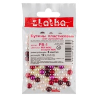 Бусины пласт. "Zlatka" 6мм, 10 гр, ассорти