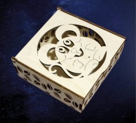 Заготовка деревянная Шкатулка квадратная с мышкой 11*11*4,5 см