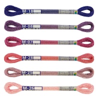 Набор ниток мулине "Gamma" 100% полиэстр, 8м , Аромат лета, метллик, 6шт