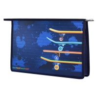 Папка д/тетрад. А4 (330*230*70) молния сверху, пластик "Скейтборды"