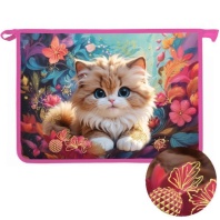 Папка д/тетрад. А4 (340*240*40) молния сверху, пластик, фольга "Милашка" диз. с двух сторон