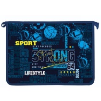 Папка д/тетрад. А4 (340*240*45) молния сверху, пластик "Сила спорта" диз. с двух сторон