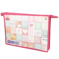 Папка д/труда А4 (325*230*100) 2отд. молния сверху, пластик "Модный микс"