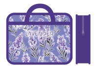 Папка А4 (330*260*120) с ручками, молния, пластик "Lavender"