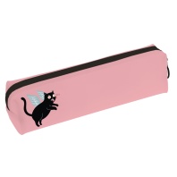 Пенал-косметичка (190*50*40) молния, силикон "Кот. Розовый"