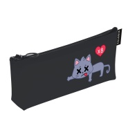 Пенал-косметичка (190*75*35) молния, силикон "Приколы.Черный"