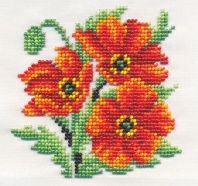 Набор  для вышивания бисером 13*13см "Алые маки"