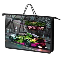 Папка А4 (340*245*45) с ручками, молния, пластик "Speed racer"