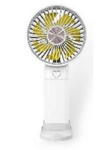 Вентилятор ручной 8см, белый, зарядка USB, 3 уровня мощности