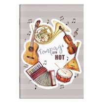 Тетрадь для нот А4  8л., вертик., скоба "Музыкальный хоровод"