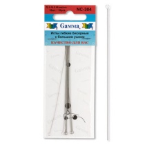 Иглы гибкие бисерные с бол. ушком d=0.35 мм, 10 шт