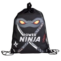 Мешок для обуви 1 отд, 360*480, карман, светоотр. "Ниндзя" петля