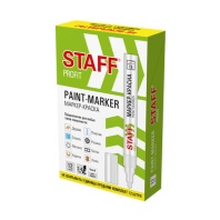 Маркер-краска лаковый (paint marker) 2-4 мм, БЕЛЫЕ, КОМПЛЕКТ 12 ШТУК, НИТРО-ОСНОВА, STAFF PROFIT, для любых поверхностей, 152584 Маркер-краска лаковый (paint marker) 2-4 мм, БЕЛЫЕ, КОМПЛЕКТ 12 ШТУК, НИТРО-ОСНОВА, STAFF PROFIT, для любых поверхностей, 152584
