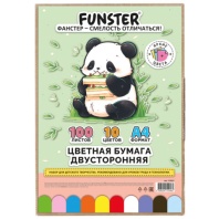Цветная бумага А4 ТОНИРОВАННАЯ В МАССЕ, 100 листов 10цв, короб, 80г/м2, BRAUBERG, 210х297мм, 117617