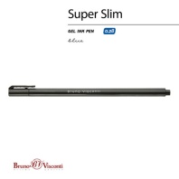 Ручка гелевая BRUNO VISCONTI Super Slim Black, СИНЯЯ, узел 0,28мм, линия 0,2мм, 20-03, 20-0398