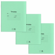 Тетради ДЭК 12 л. КОМПЛЕКТ 30 шт., с ЗЕЛЁНОЙ обложкой, ЮНЛАНДИЯ, клетка+линия+косая линия, 106753