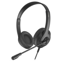 Наушники с микрофоном (гарнитура) A4TECH Fstyler FH100i, проводные, 1.8 м, USB, черные, 1774499