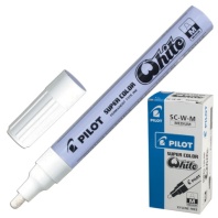 Маркер-краска лаковый (paint marker) PILOT, 2 мм, БЕЛЫЙ, круглый наконечник, алюминиевый корпус, SC-W-M Маркер-краска лаковый (paint marker) PILOT, 2 мм, БЕЛЫЙ, круглый наконечник, алюминиевый корпус, SC-W-M