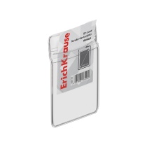 Бейдж вертикальный в комплекте с лентой ErichKrause размер вставки  62х91 мм, прозрачный, цвет ленты