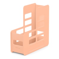 Подставка для бумаг вертикальная пластиковая ErichKrause Techno, Pastel Bloom, 100мм, персиковый