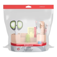 Набор настольный пластиковый ErichKrause Victoria, Powder, розовый