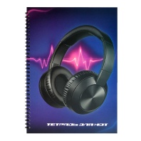 Тетрадь для нот А4 32л., вертик., гребень "Энергия звука" мат.лам.