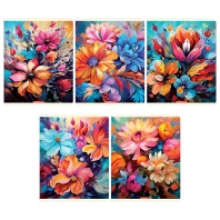 Тетрадь А5  96л кл. Полиграф Принт "Яркие цветы" ВД-лак