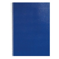 Тетрадь А4  96л кл. гребень бумвинил КФОБ "Синяя", БЕЗ ПОЛЕЙ