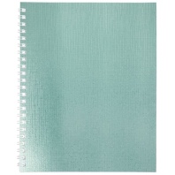 Тетрадь А5  96л кл. гребень бумвинил Hatber "METALLIC Мята"