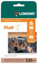 Фотобумага Ink Jet Coated LOMOND А6 230г, 50л, матовая
