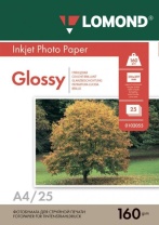 Фотобумага INK JET LOMOND А4 160г, 25л, глянцевая, односторонняя