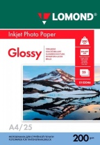 Фотобумага INK JET LOMOND А4 200г, 25л, глянцевая, односторонняя