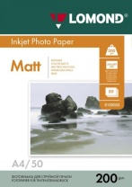 Фотобумага INK JET LOMOND А4 200г, 50л, матовая, двусторонняя