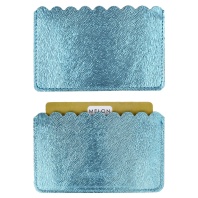 Чехол д/пласт.карт "Диско голубой" 105*60мм, блинт.тиснение, 2 отд.