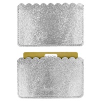 Чехол д/пласт.карт "Диско серебряный" 105*60мм, блинт.тиснение, 2 отд.