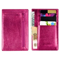 Чехол д/пласт.карт "Наппа розовый" 142*92мм, блинт.тиснение, 2 отд., 4 кармана