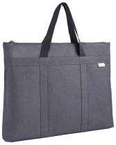 Портфель  40*30*4см 1 отд. на молнии ткань серый