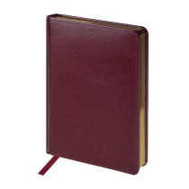 Ежедневник дат. 2026г А5 168л. тв.пер., кожзам "Sidney Nebraska. Бордовый" ляссе