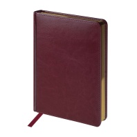 Ежедневник дат. 2026г А5 168л. тв.пер., кожзам "Sidney Nebraska. Бордовый" ляссе