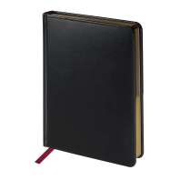 Ежедневник дат. 2026г А5 168л. тв.пер., кожзам "Sidney Nebraska. Черный" ляссе