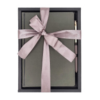 Набор ежедневник дат. 2026г А5 136л. тв.пер., кожзам "Velvet. Серый"+ручка "Monaco"